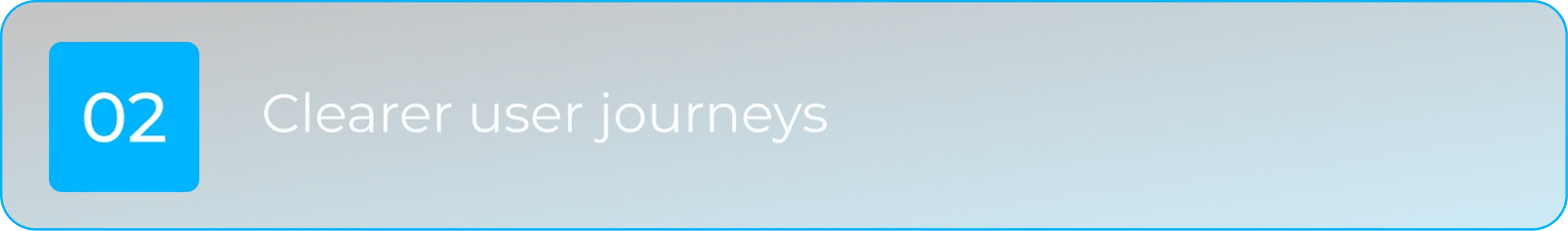 Clearer user journeys